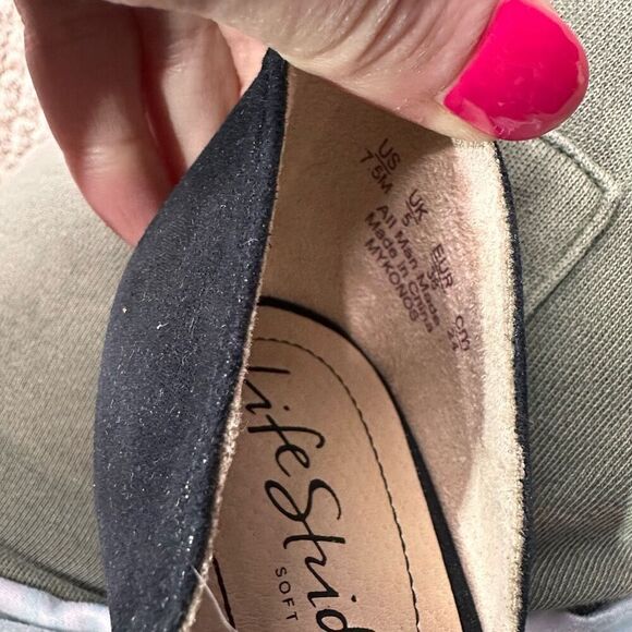 LifeStride Women's Black Peep Toe Mykonos D’orsay Sandal Heels Size 7.5 - Picture 15 of 15